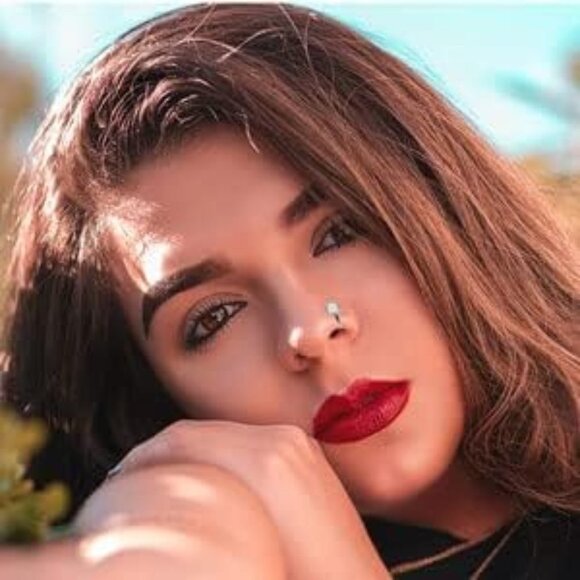 2 pair Fake Septum Fake Nose Ring Hoop For Women - Picture 3 of 6